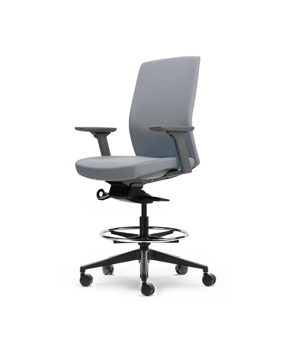 Aveya Drafting Chair - Upholstered Back-Chairs-Bowermans
